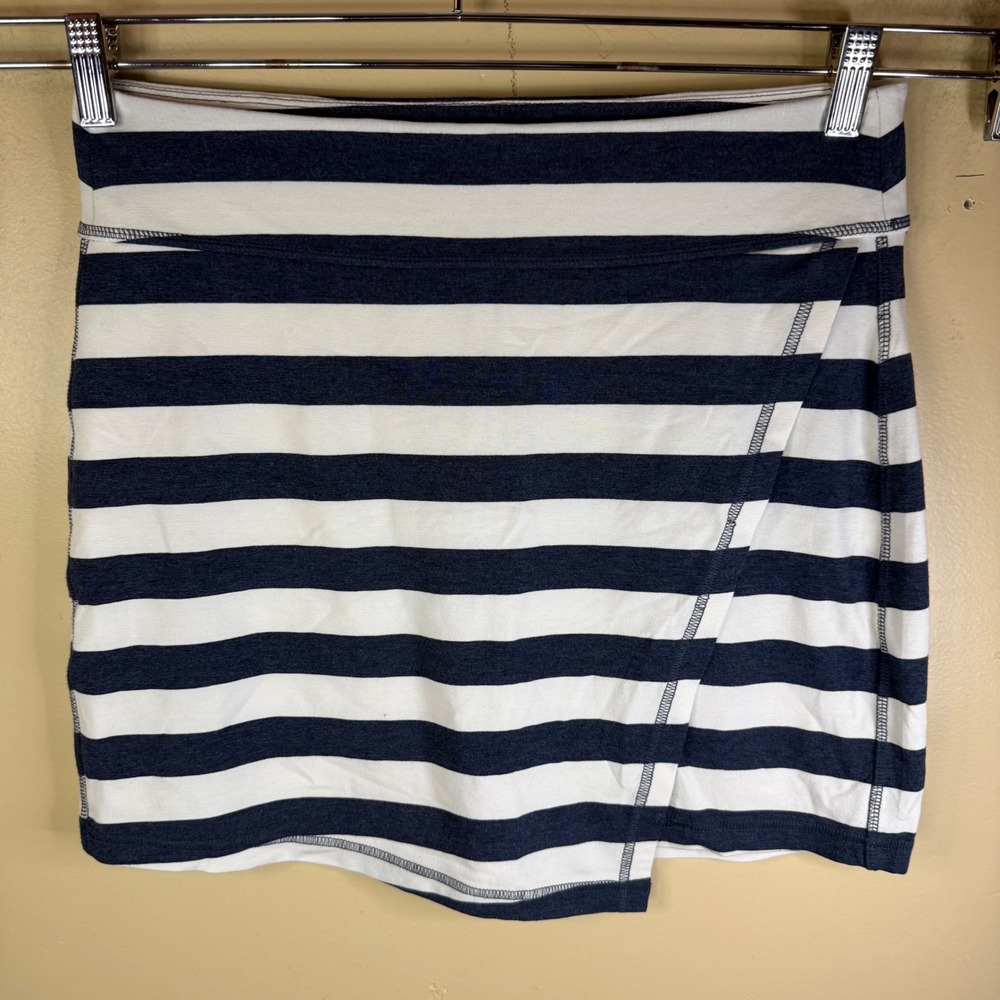 Athleta Faux Wrap Mini Skirt Navy White Size S Athletic‎ Casual Nautical Beach
